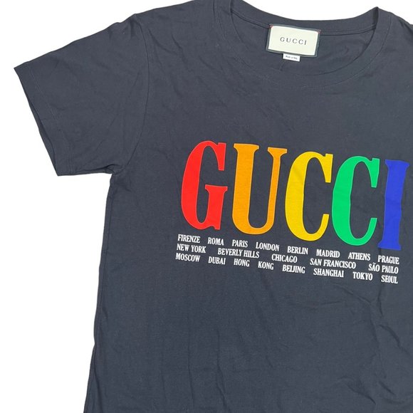 🖤Gucci🖤Rainbow Cities Short Sleeve T-Shirt - Picture 2 of 11
